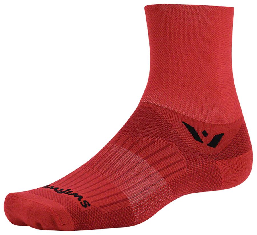 Swiftwick Aspire Quarter Crew Socks - 4&quot;, Red, Large