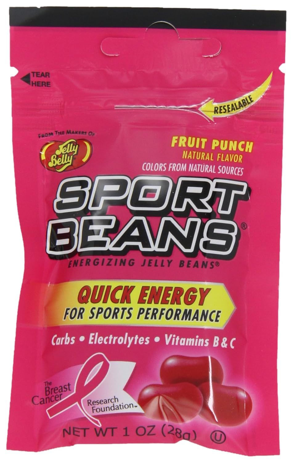 Jelly Belly Sport Beans, Fruit Punch Energizing, 1-Ounce Bag