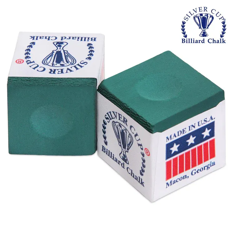 Silver Cup Pool Chalk Green 3pcs