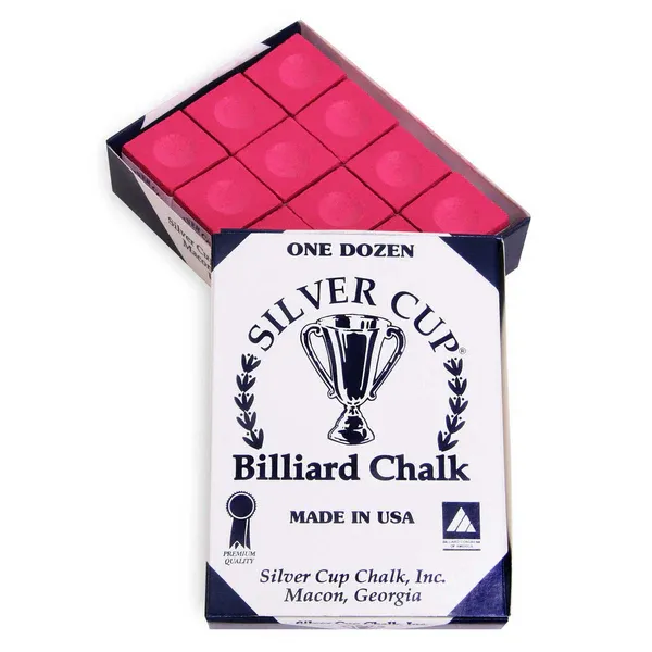 Silver Cup Billiard Chalk Red 12 pcs