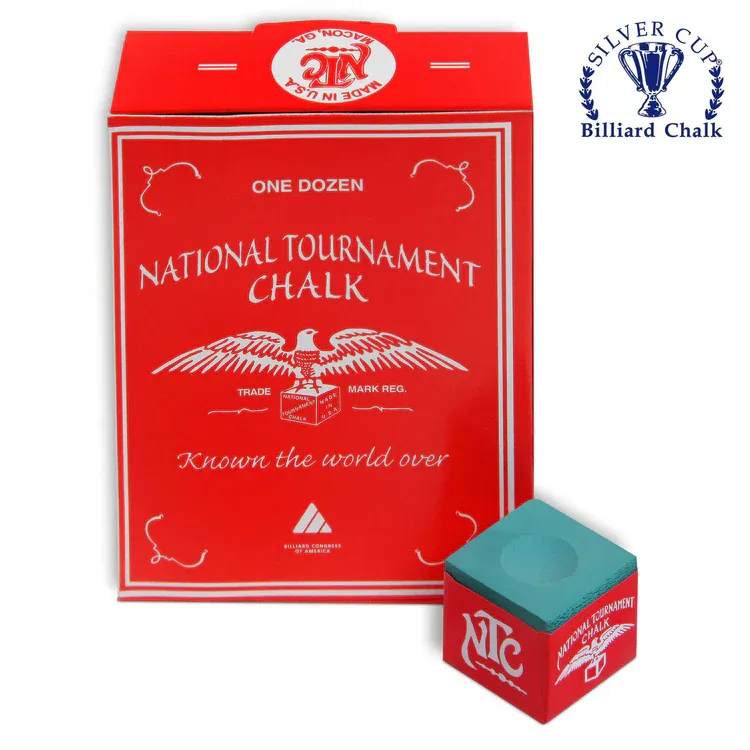 Silver Cup National Tournament light Green Pool cue Billiard Premium Chalk - 3-pcs