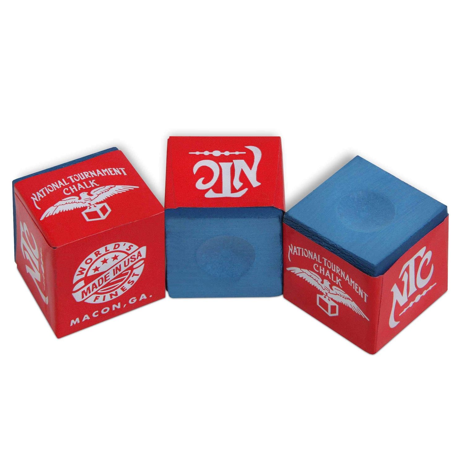 Silver Cup National Tournament Blue Pool cue Billiard Premium Chalk - 3-pcs