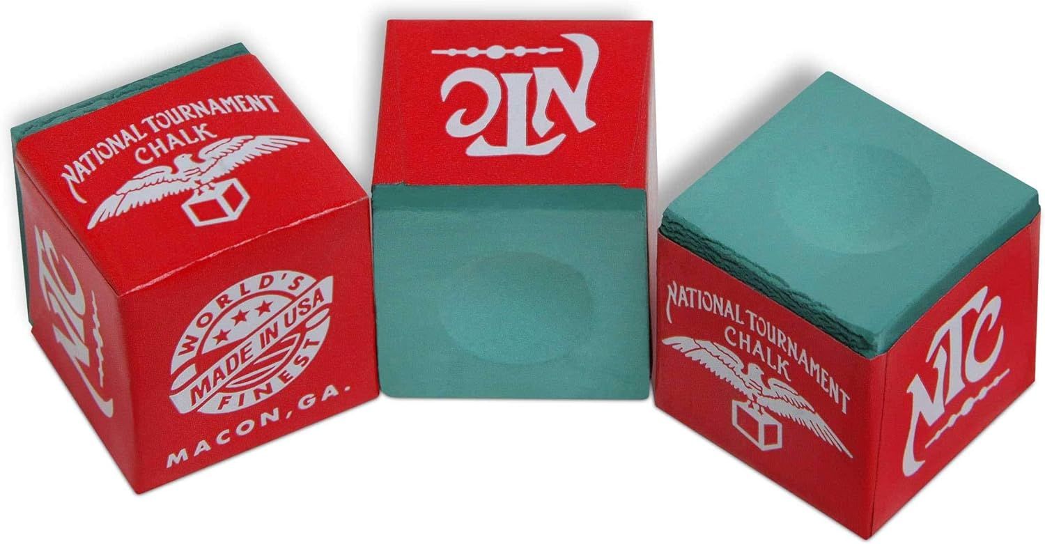 Silver Cup National Tournament light Green Pool cue Billiard Premium Chalk - 3-pcs