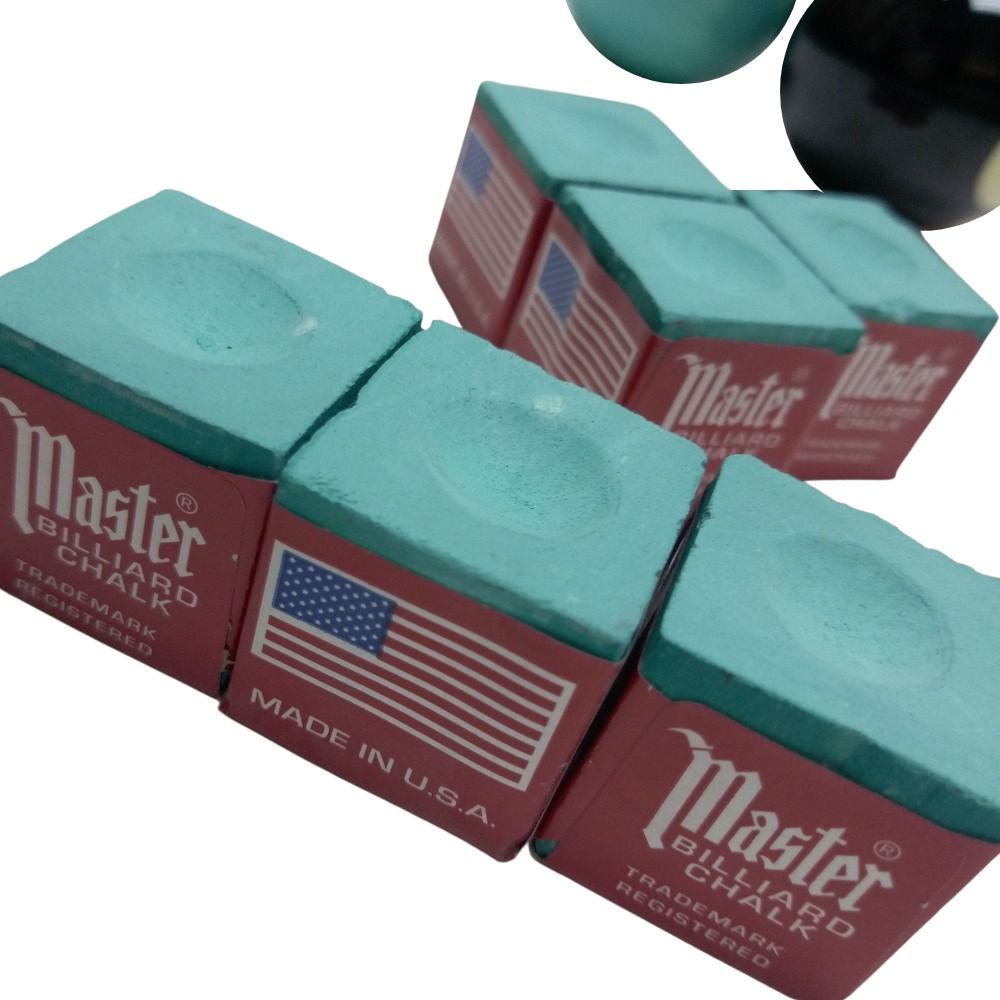 Master Billiard Pool Cue Chalk Premium Quality Green - 3-pcs