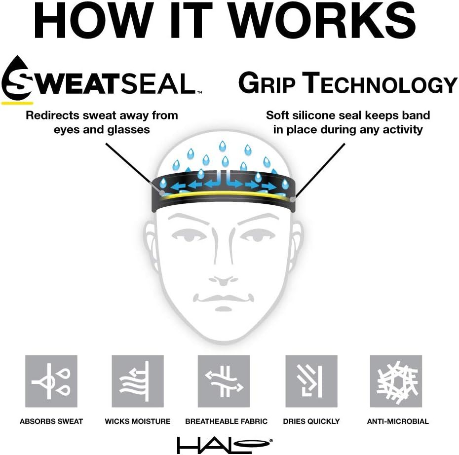 Halo Headband Sweatband Slim, 1" Pullover Hairband Charcoal
