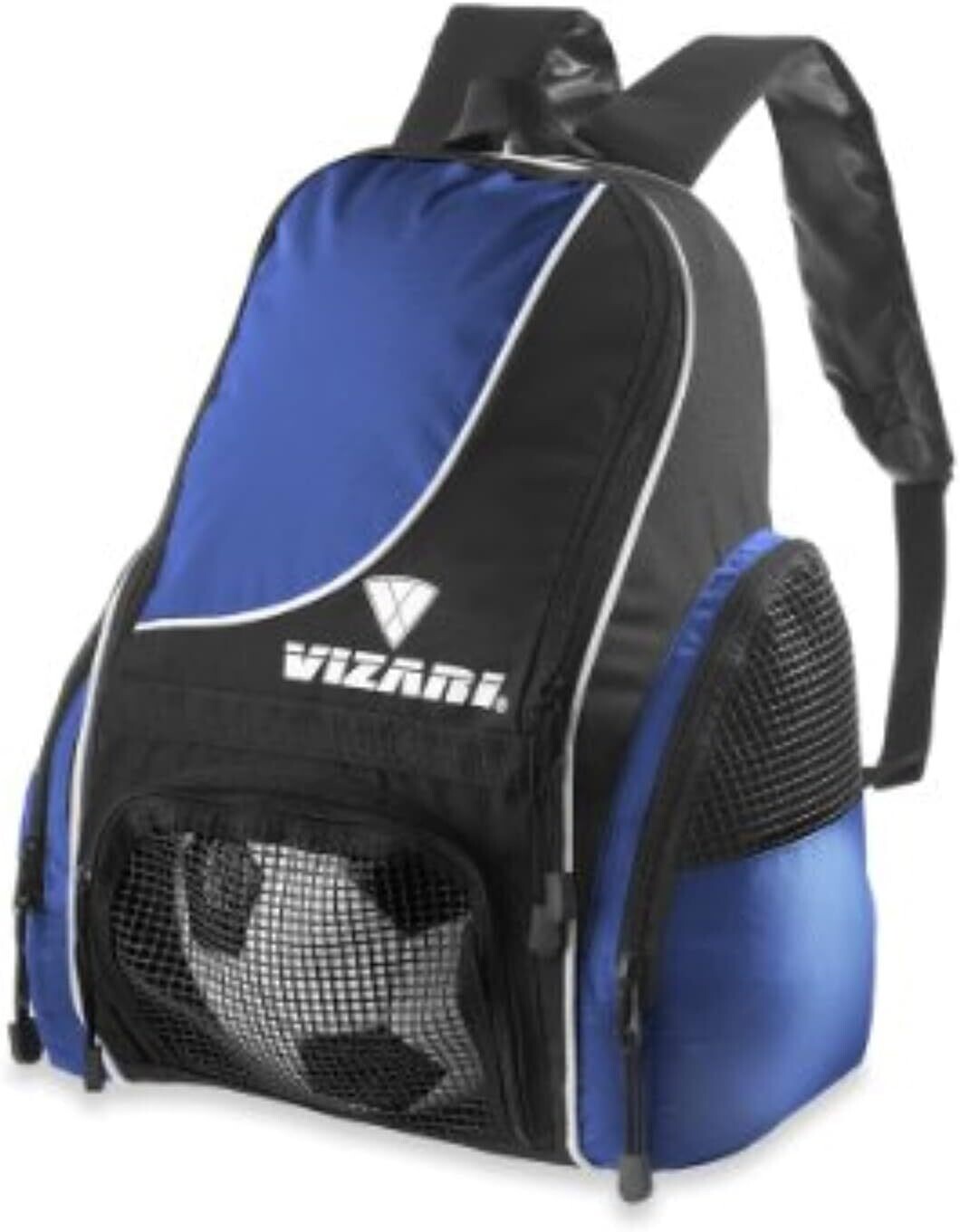 Vizari Solano Soccer Backpack With Ball Compartment and Vented Ball Pocket, Colors: Blue