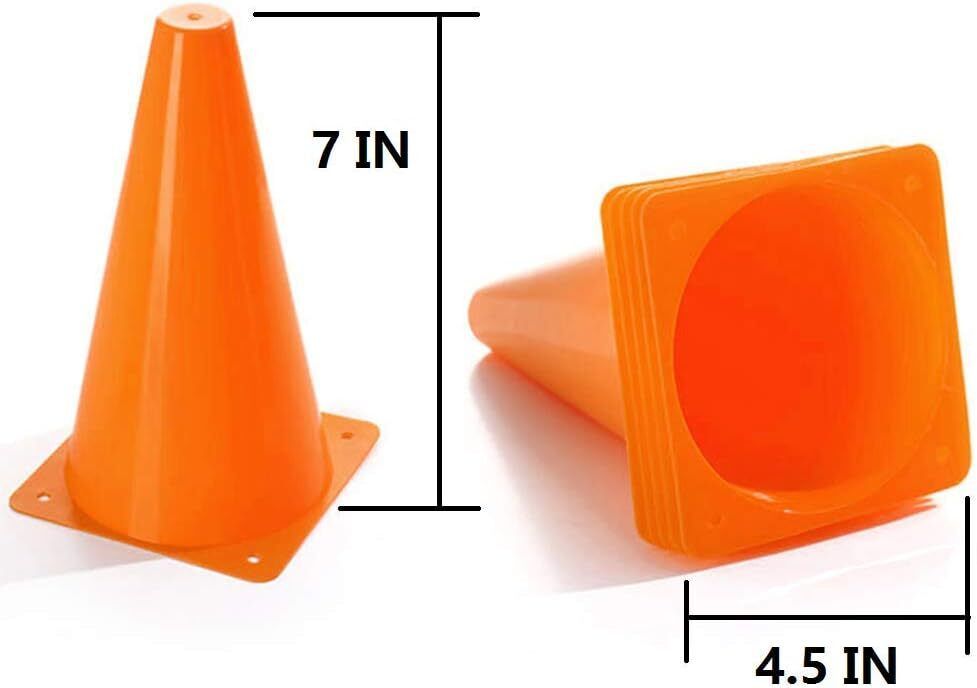 7'' Inch Small Sports Training Cones Mini Yellow 10-Pcs