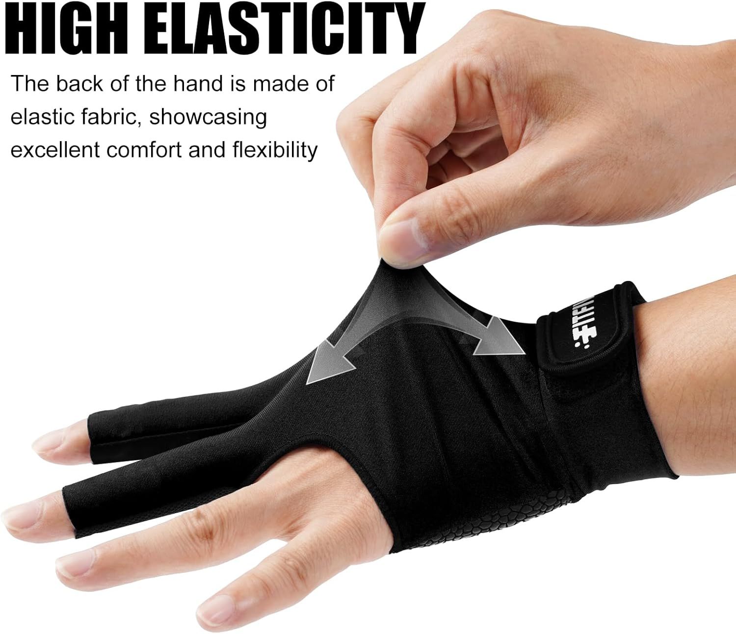 Billiard Pool Glove for Left Hand 3 Finger,  Men &amp; Women
