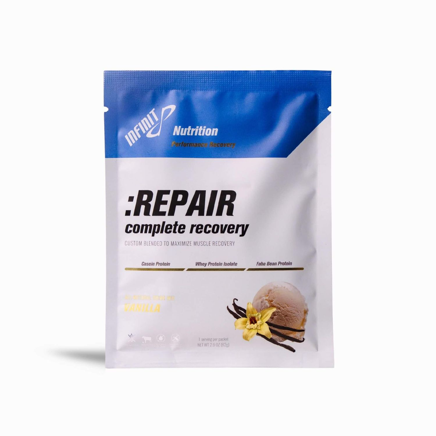 Infinit Nutrition Repair Recovery Drink Mix: Vanilla 2.9oz Single Pk