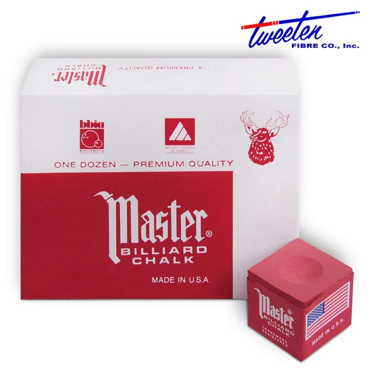 Master Billiard Pool Cue Chalk Premium Quality Rust  - 1 Dozen