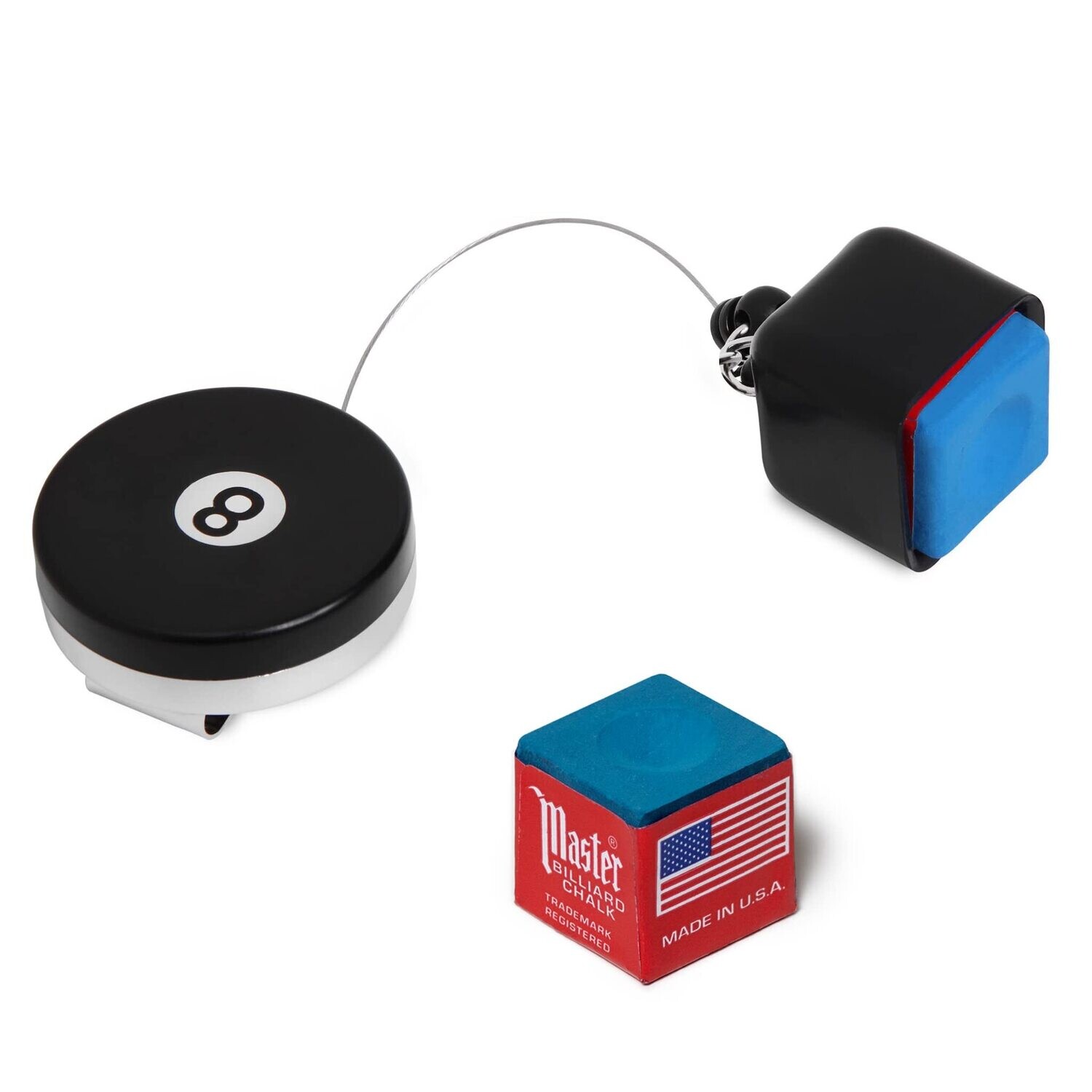 Okko Retractable 8-Ball  Chalk Holder Square with Belt Clip