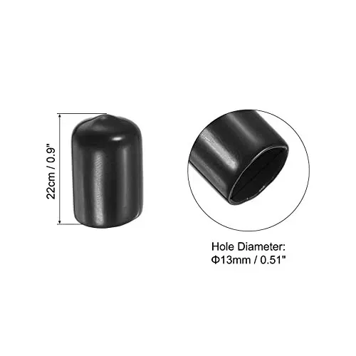 Billiard Cue Tip Rubber Protector 2-pcs 12.5mm Black
