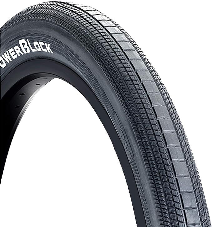 Tioga BMX PowerBlock Tire - 20 x 1.95, Clincher, Wire, Black, 60tpi