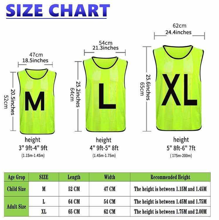 KN Training Vest With # Green Neon 12-pcs