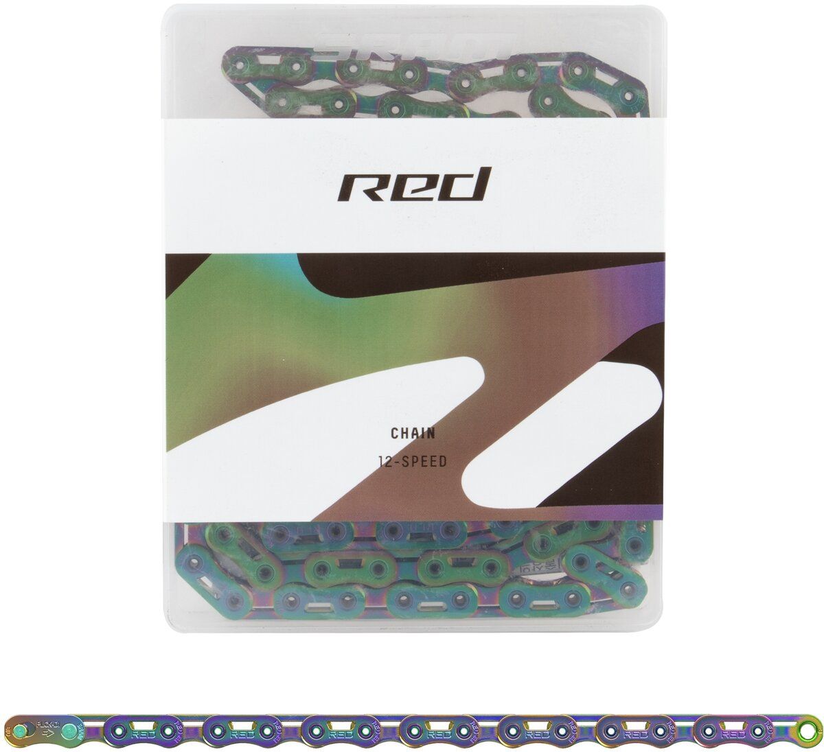 SRAM RED Flattop Chain - 12/13-Speed, 126 Links, Flattop, PowerLock, Rainbow, E1