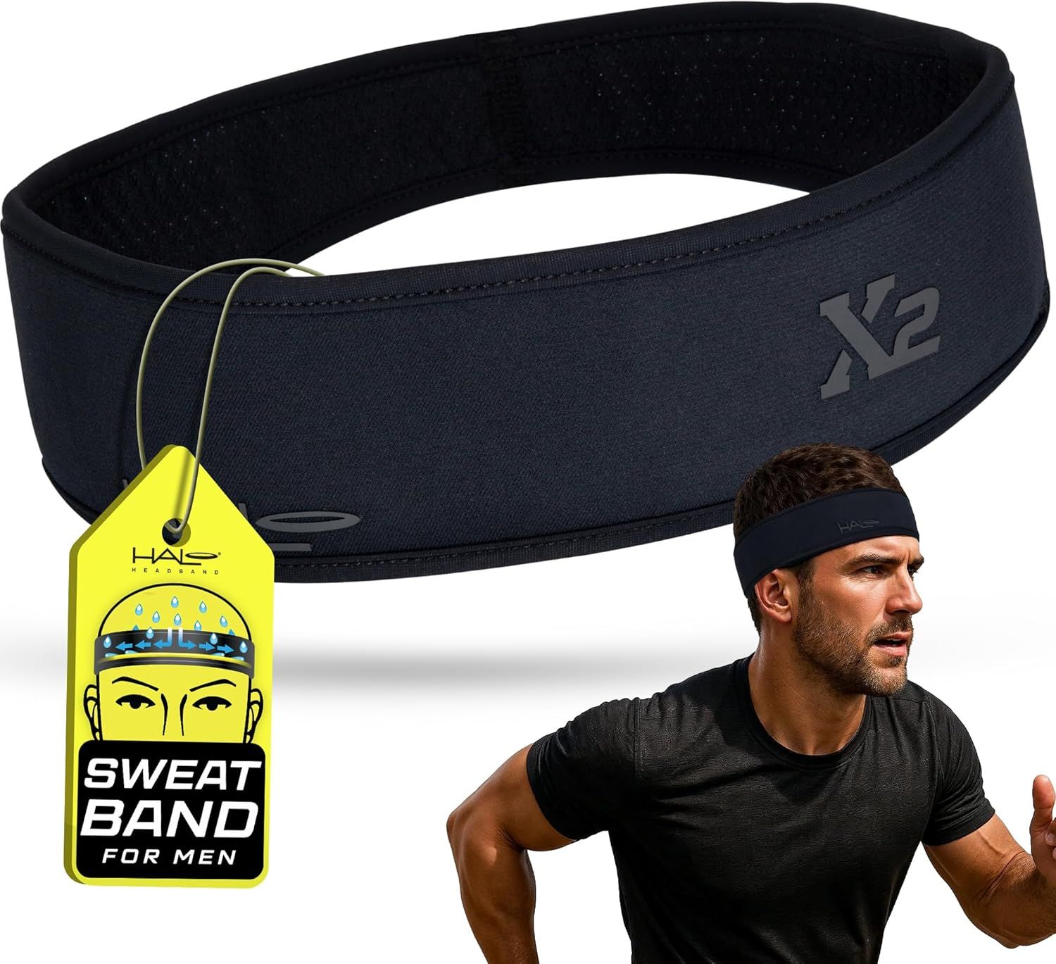 Halo Headband for Men X Series Sweatband for Extreme Sweating  L/XL