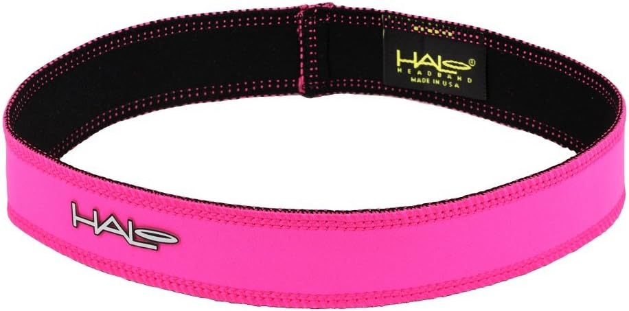 Halo Headband Sweatband Slim, 1" Pullover Hairband Bright Pink