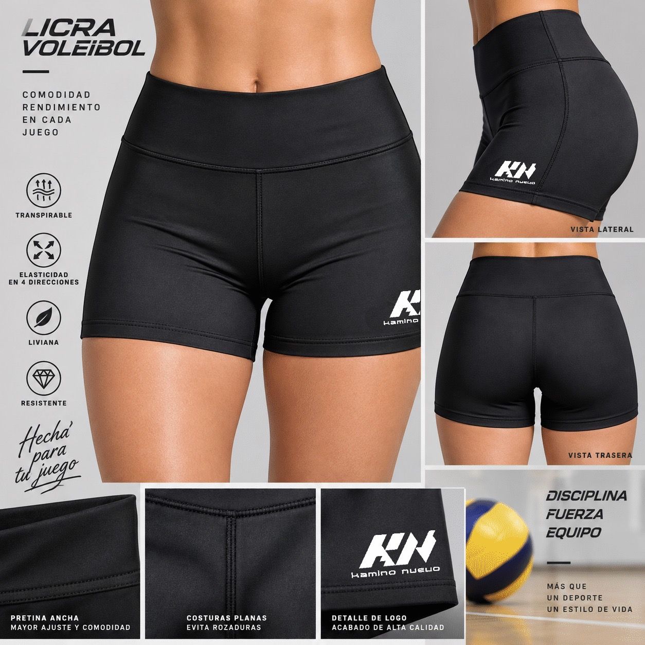 Kamino Nuevo Volleyball Short Black