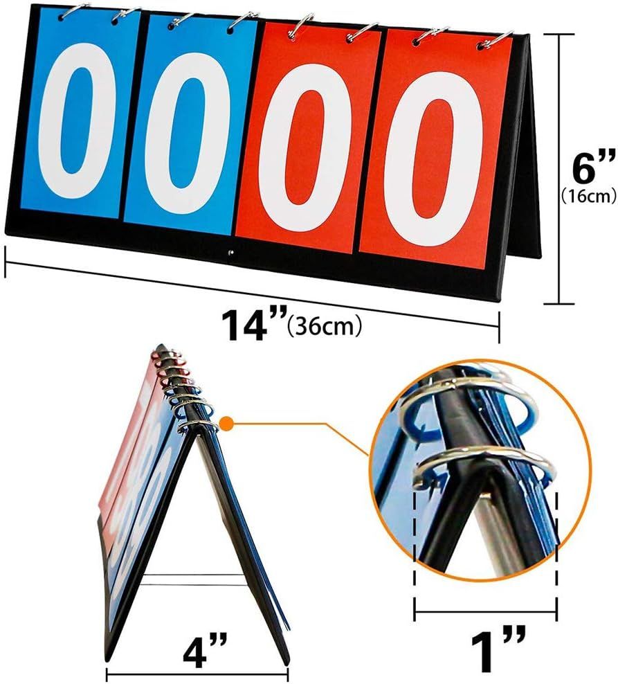 Champion Portable Table Top Scoreboard Flipper, Multi Sports Score Flip Scoreboard