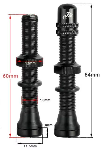 Omega Tubeless Valve for-Schrader  60mm