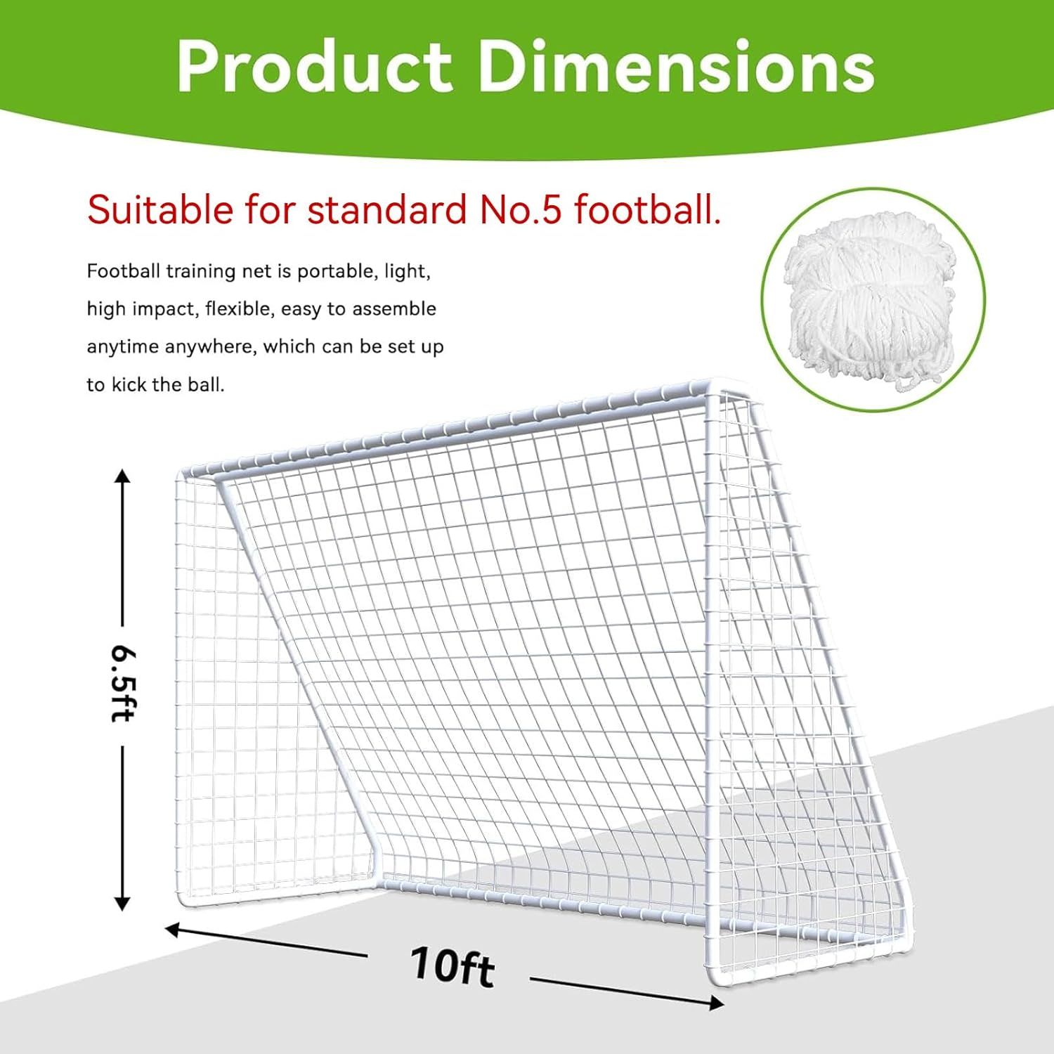 Soccer Goal 10x6.5ft Soccer Goal Net