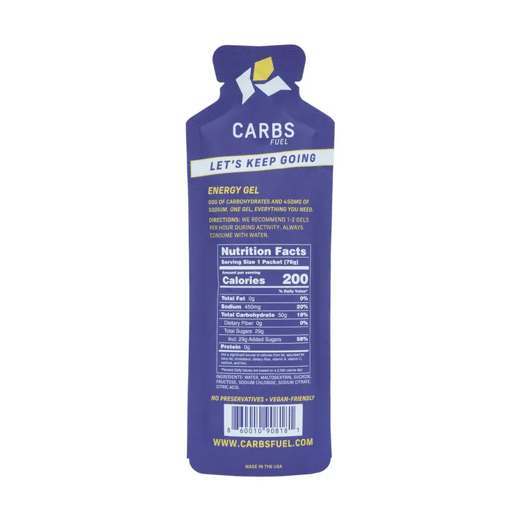 Carbs Fuel 50g Energy Gels Salted Original