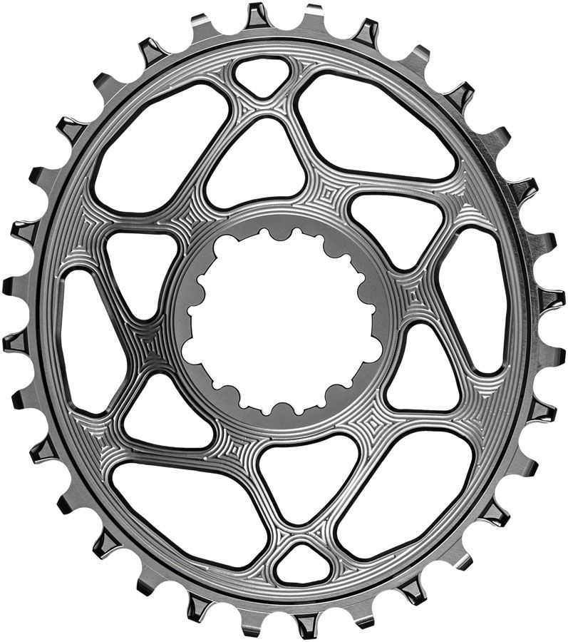 absoluteBLACK Oval Narrow-Wide Direct Mount Chainring - 36t, SRAM 3-Bolt Direct Mount, 3mm Offset, Titanium