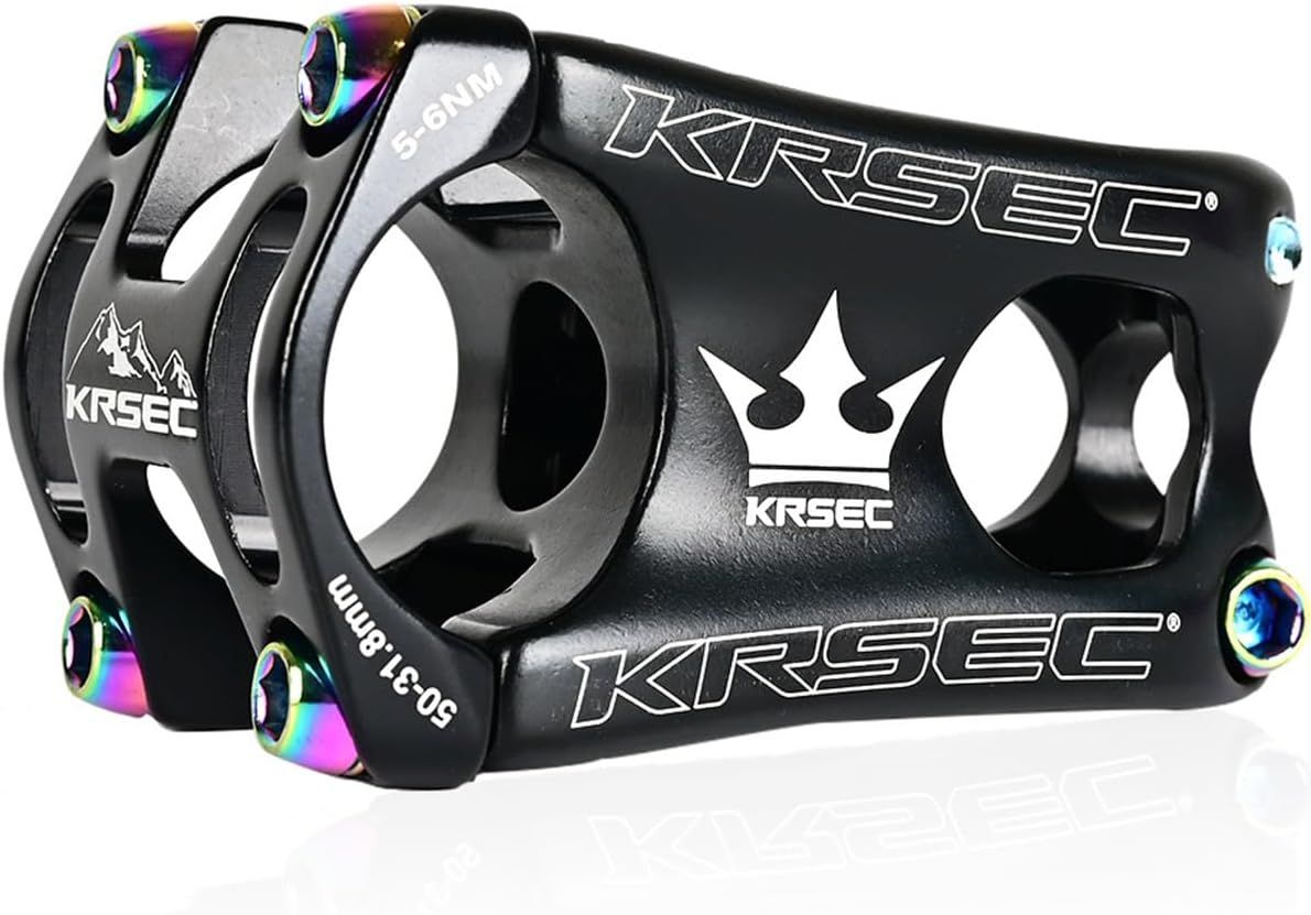 KRSEC Stem - 50mm, 31.8 Clamp, 0 DEGREE, 1 1/8",Aluminum  Alloy, Black