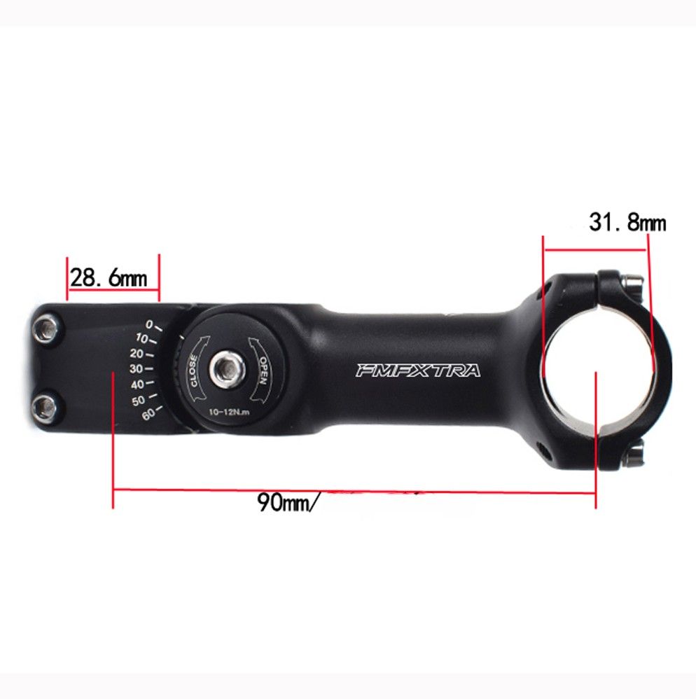 FMFXTRA Stem - 90mm, 31.8 Clamp, Adjustable, 1 1/8", Aluminum, Black