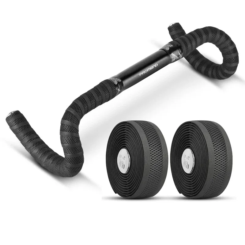 PROMEND Road Bike Handlebar Tape Black Mesh Design