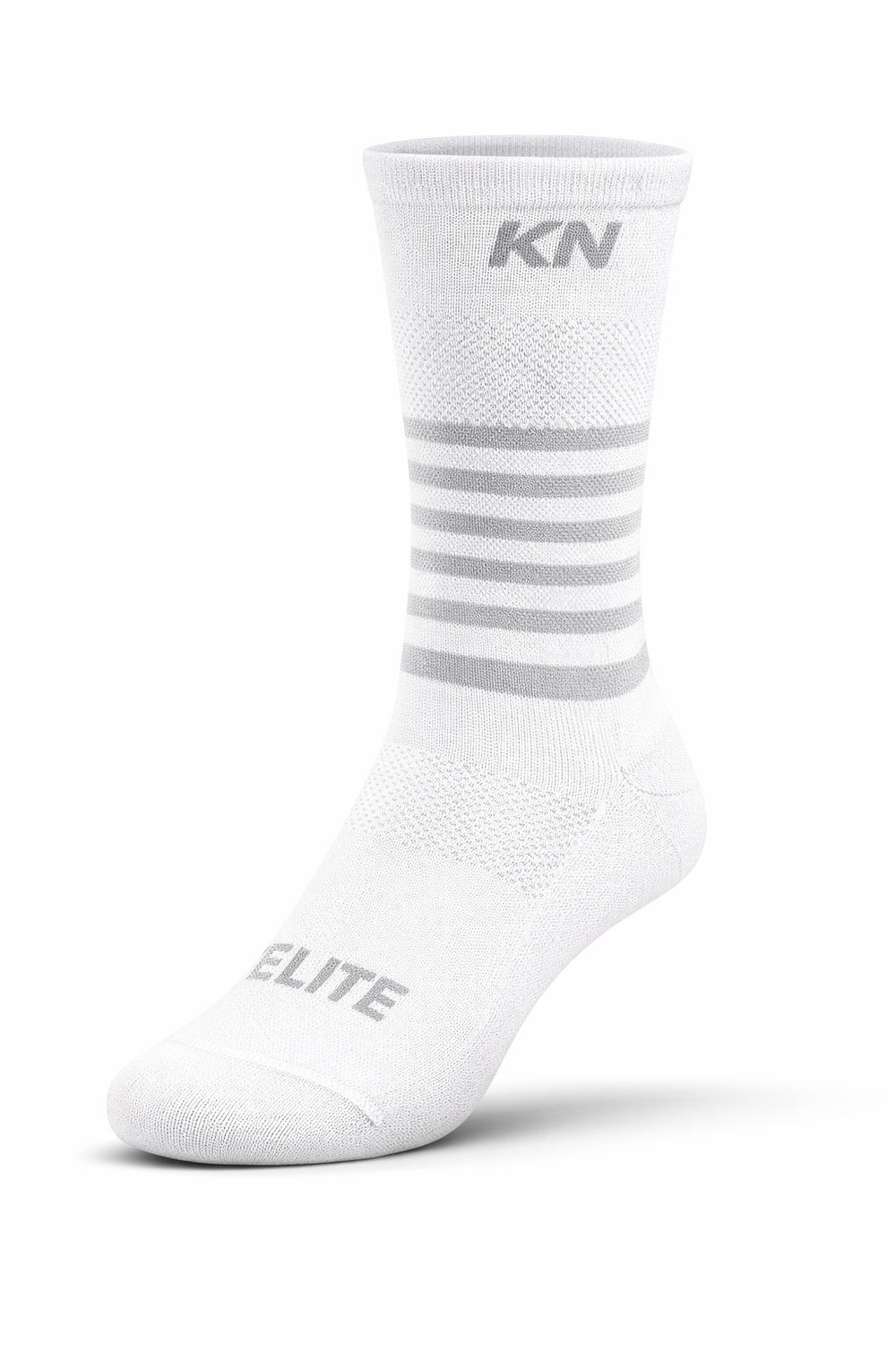 KN Sports Socks White Gray Lines