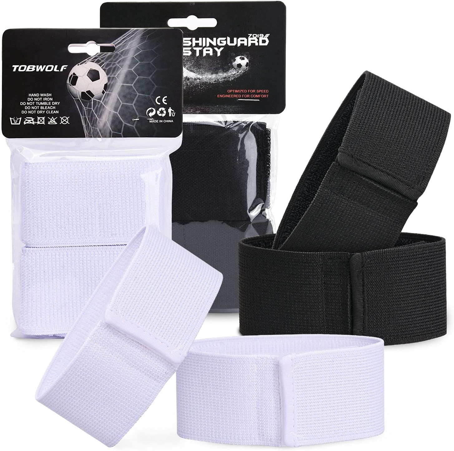 KN Soccer Shin Guard Strap, Anti Slip Sports Black