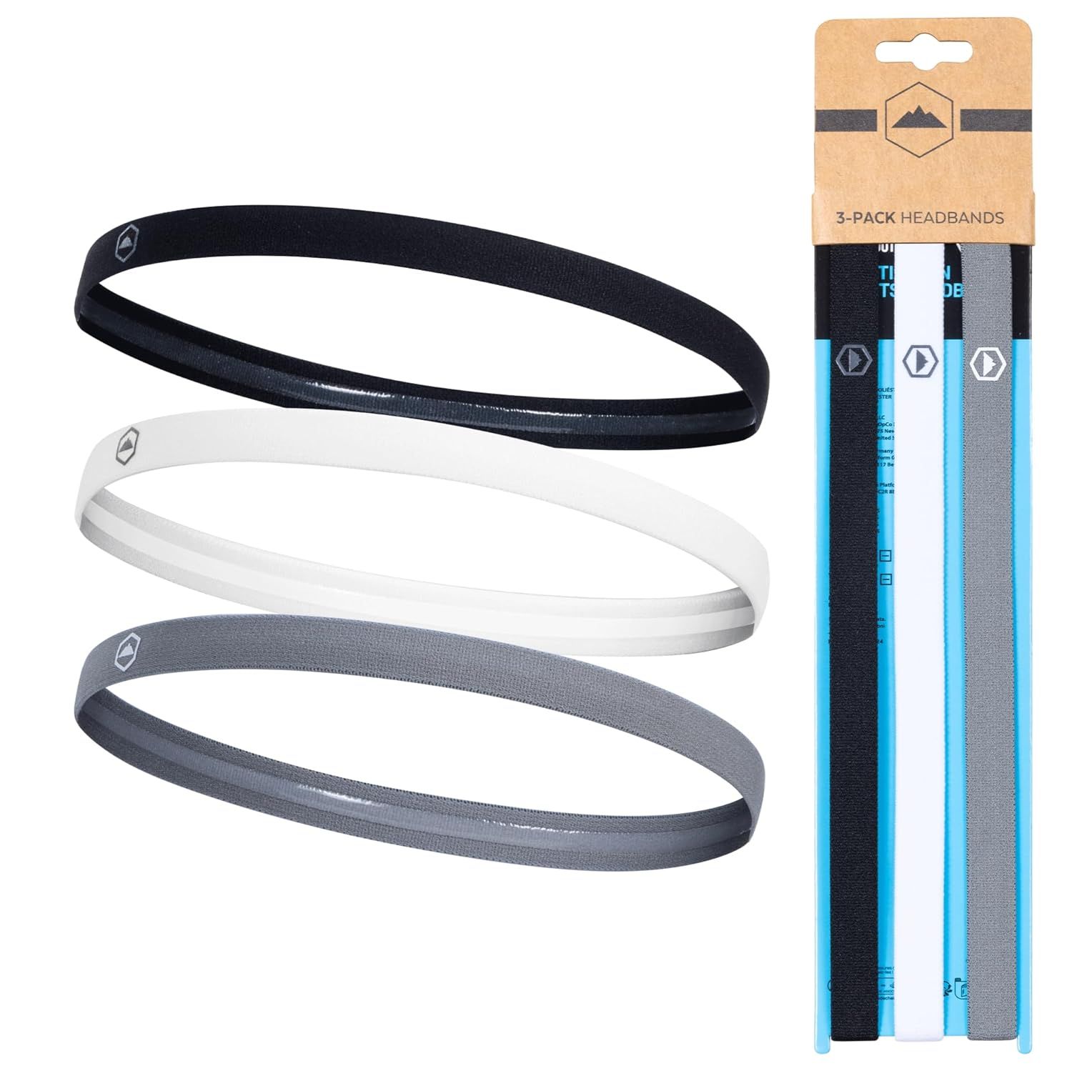 3 Pieces Elastic Sports Headbands Thick Multi
