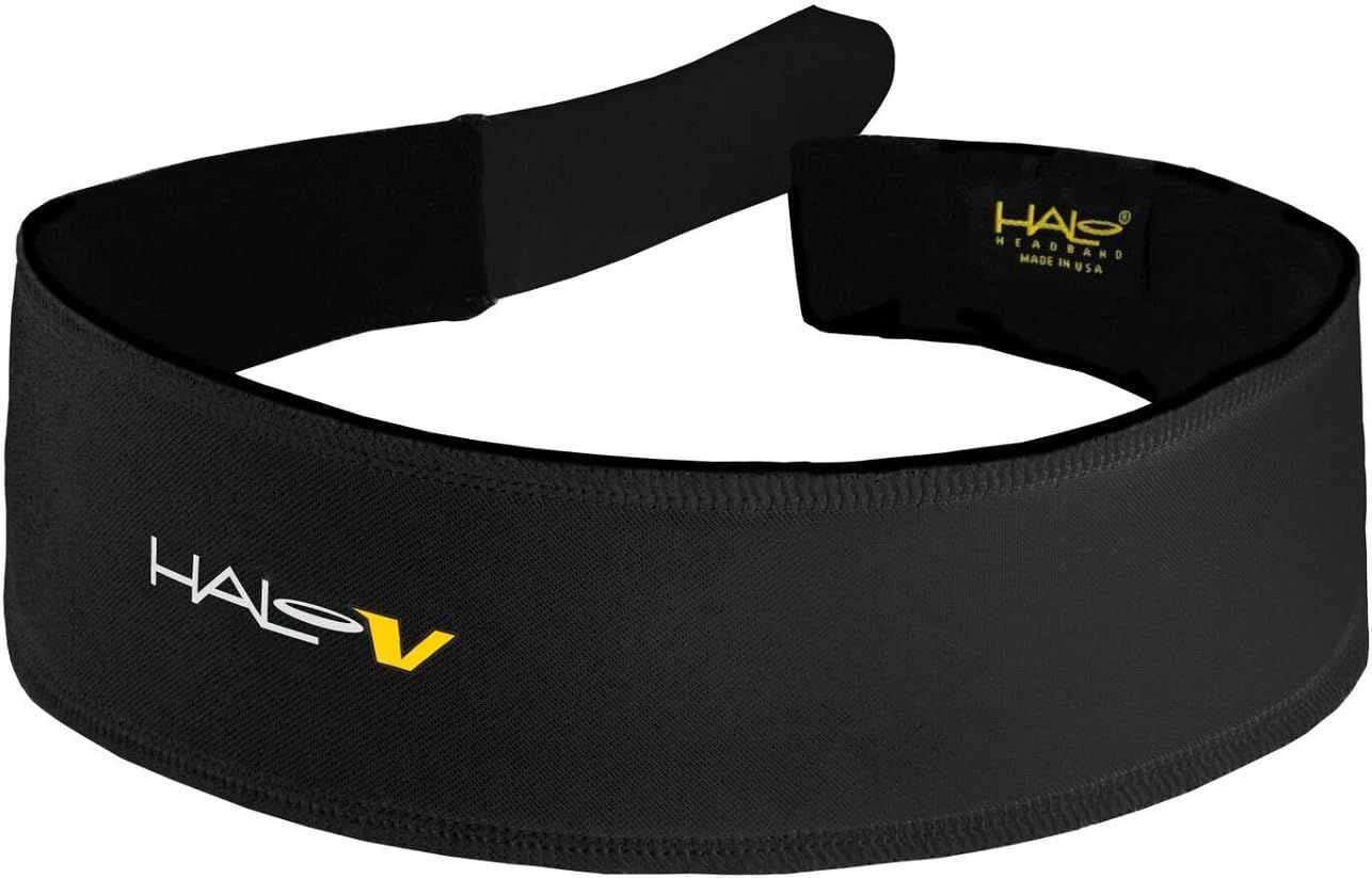Halo V - Sweatband with Velcro Brand Adjustable Fastener Black