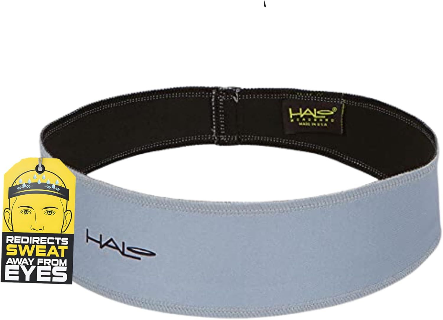 Halo Headband Halo II, 2 inch Wide Sweatband Pullover Running Headband for Men and Women Greay