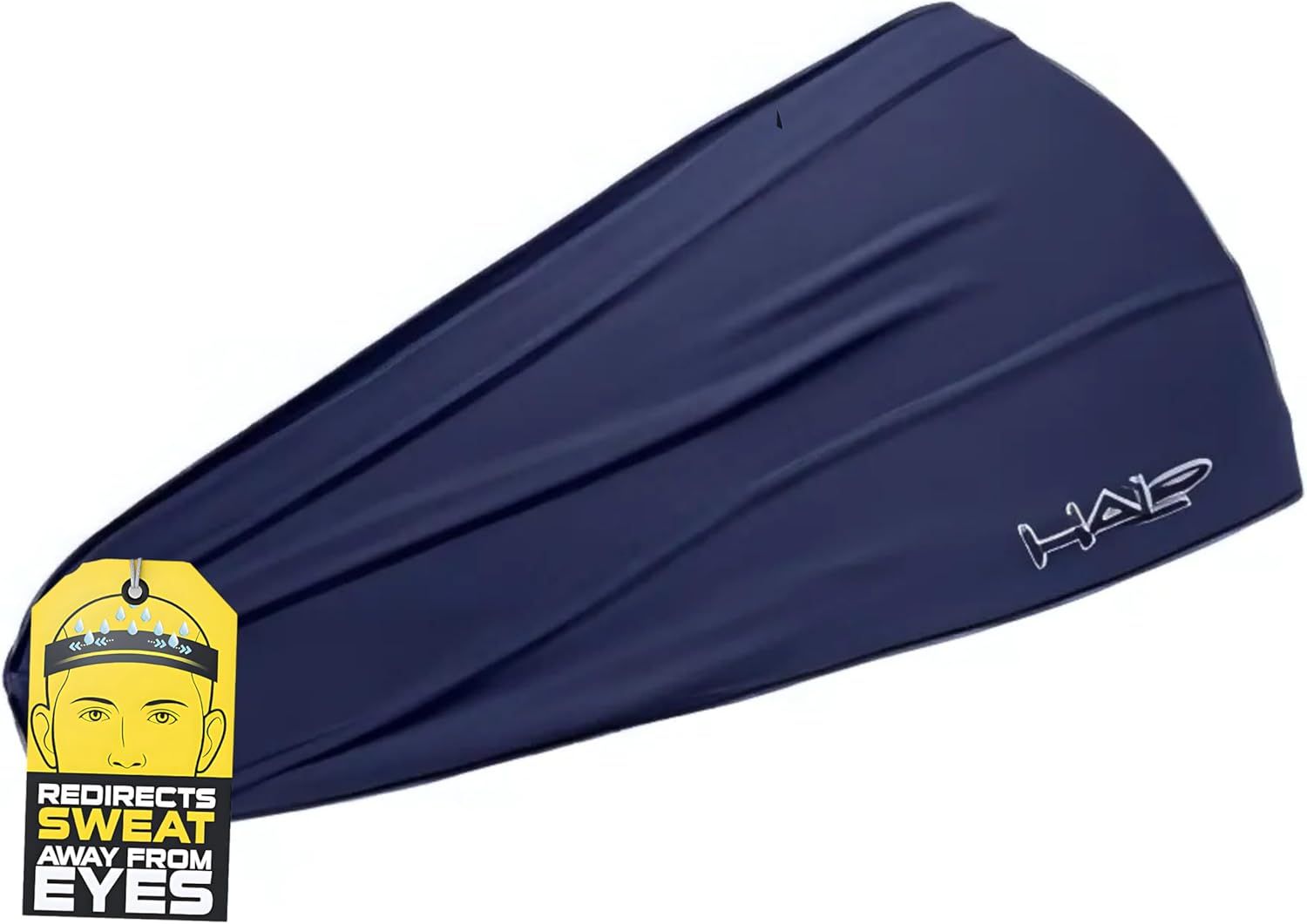 Halo Headband Bandit - 4" Wide Pullover Sweatband Running Headband Men Women Blue Navy
