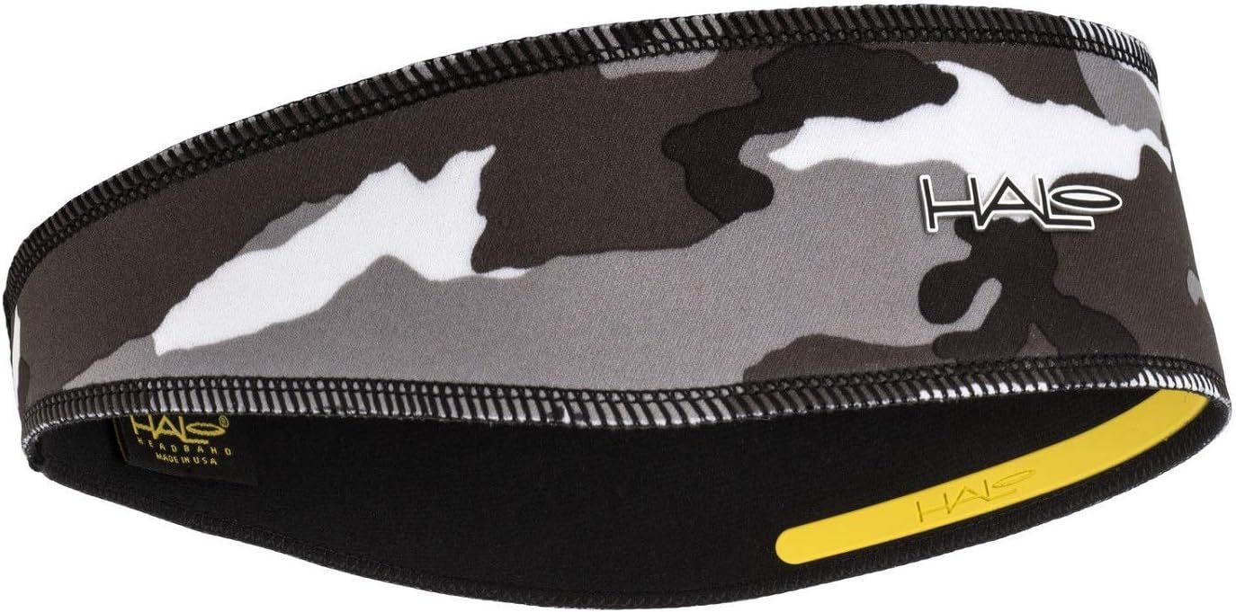 Halo Headband Halo II, 2 inch Wide Sweatband Pullover Running Headband  Camo Grey