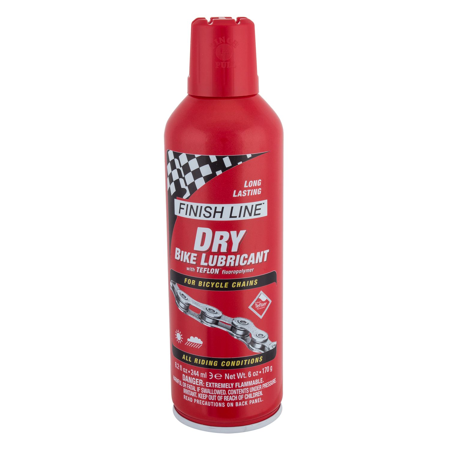 Finish Line Aerosol Dry Teflon Bike Lubricant 8oz