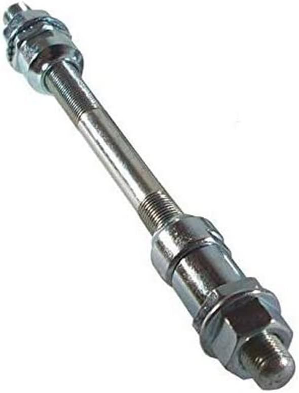 Omega Solid Silver Rear Wheel Axle 3/8" x 170mm with Nuts