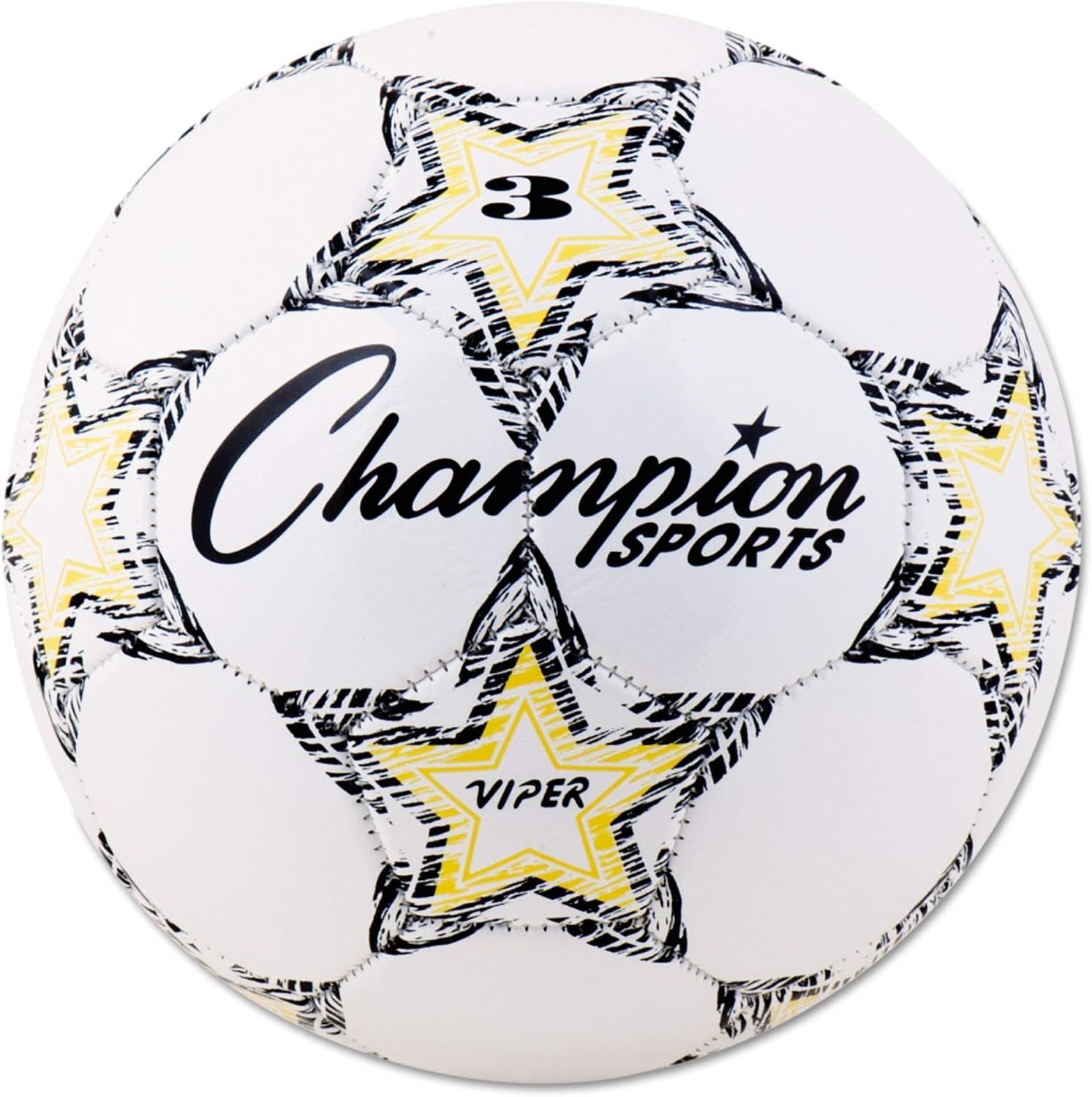 Champion Sports VIPER Soccer Ball, Size 3, White