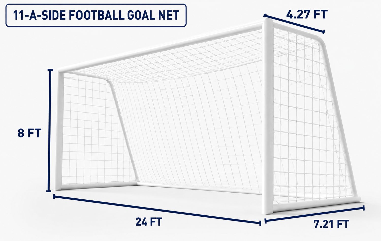 Kamino Nuevo Soccer Goal Net - 24 x 8 Ft - Full Size Football Goal Post Netting - NOT Include Posts
