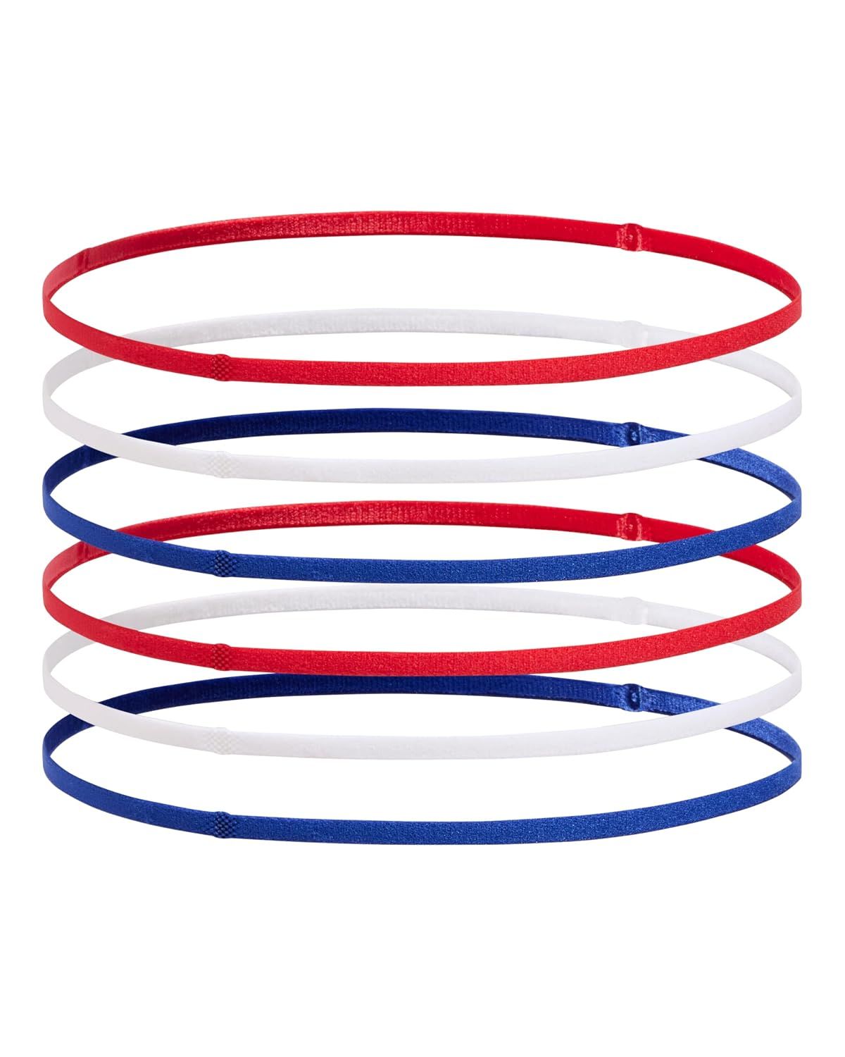 Under Armour Womens Mini Elastics 6 Pack, (600) Red / Blue/White, One Size Fits Most