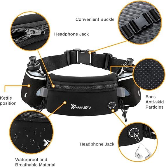 Number-one Running Belt with Water Bottles(2 x 175ML)