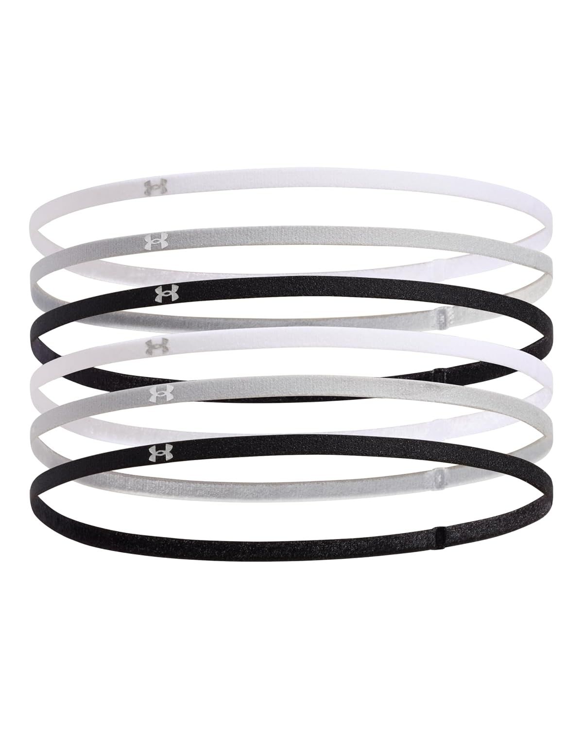 Under Armour Womens Mini Elastics 6 Pack, Black / Mod Gray, One Size Fits Most