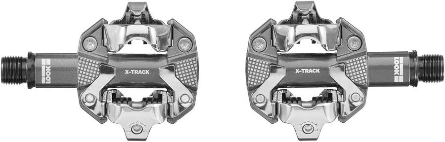 LOOK X-Track Pedals - Dual Sided Clipless, Aluminum, 9/16", Metallic Gray