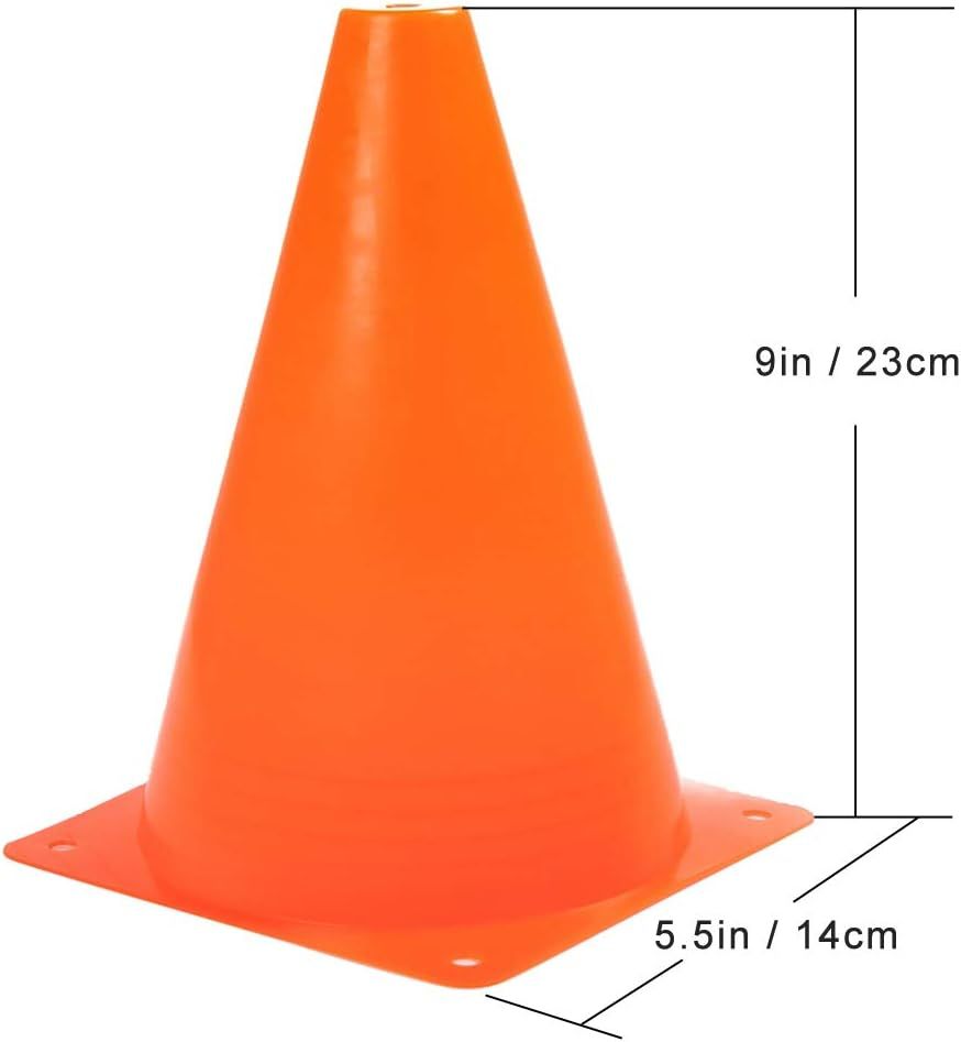9'' Inch Small Sports Training Cones Mini Yellow 6-Pcs