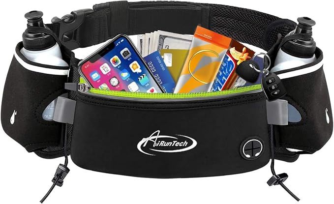 AiRunTech Hydration Running Belt with Water Bottle 6oz