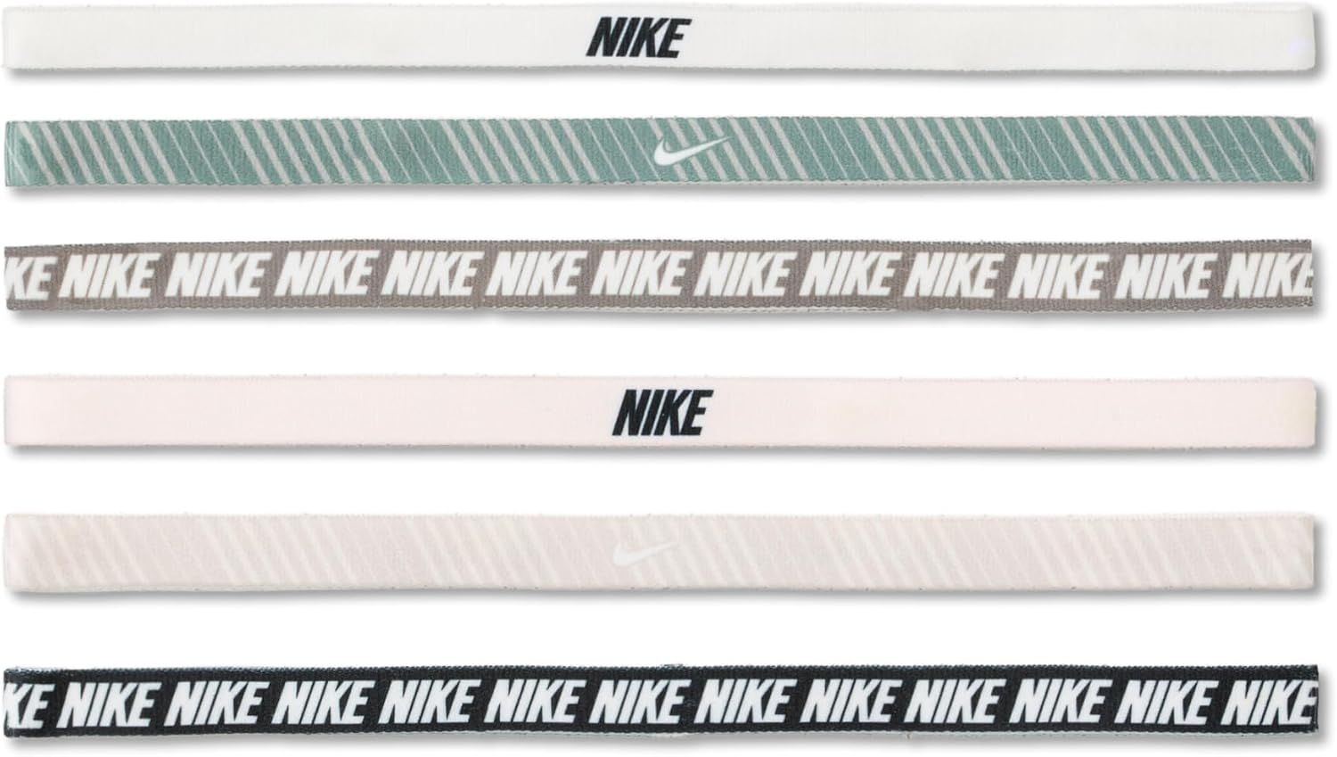 Nike Women's FLEX CLASSIC 6 PACK HEADBAND Light soft pink/light army/white