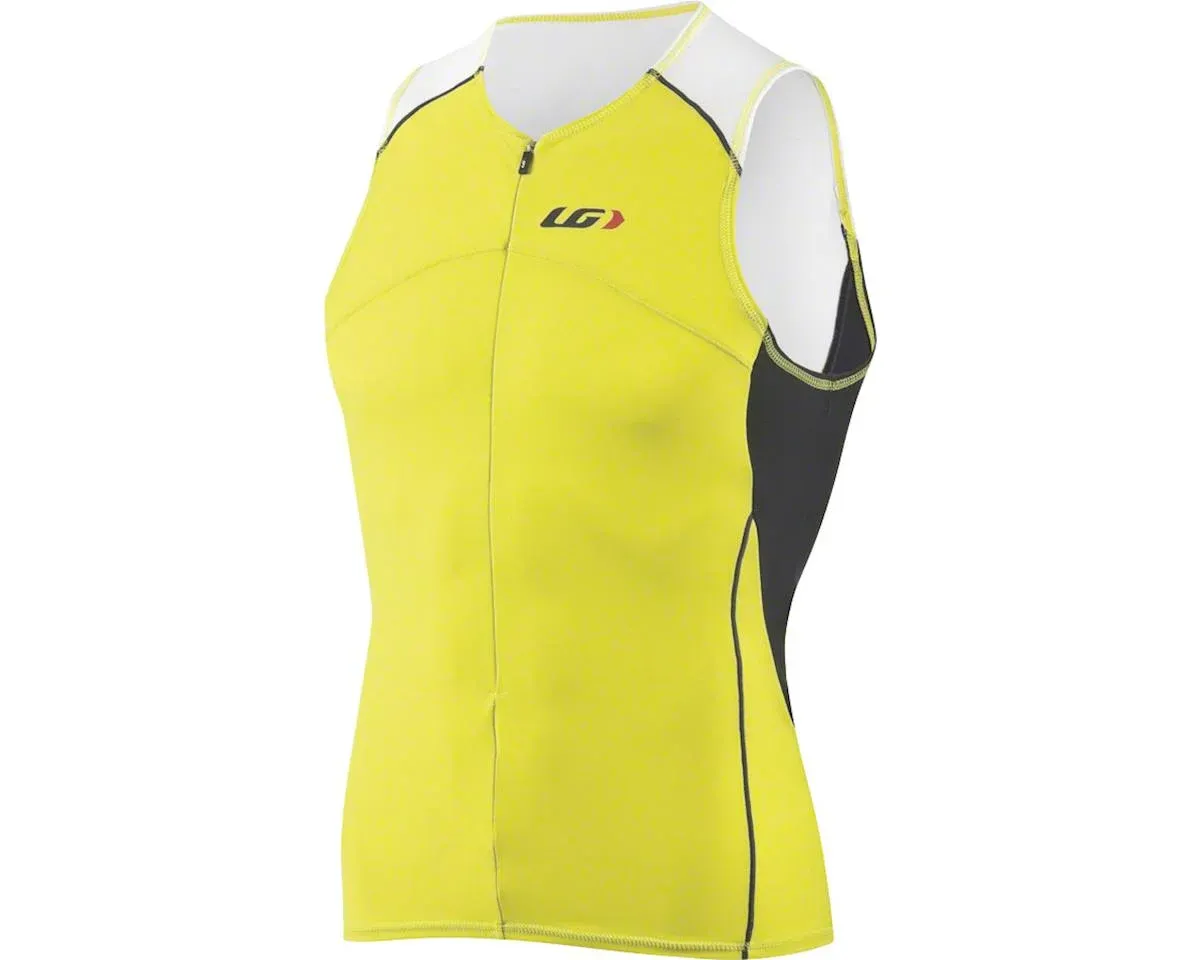 Louis Garneau Men's Comp Sleeveless Tri Top, Black and Yellow, Small