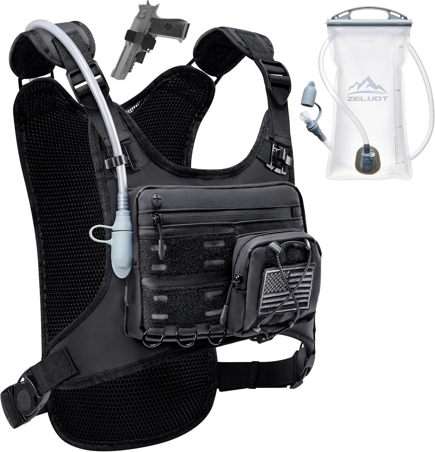 Running Vest with 2L Water Bladder, Hydration Backpack M-L